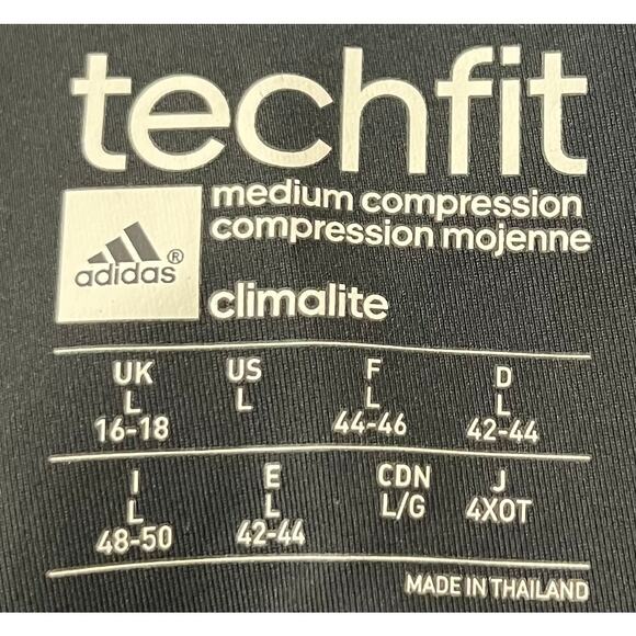 ADIDAS  TECHFIT CLIMALITE HI-RISE ACTIVEWEAR CAPRIS, WOMENS, L, BLACK-TEAL TRIM - Picture 10 of 12